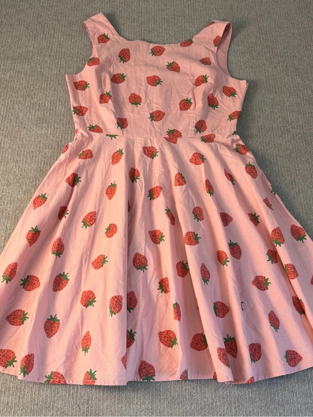 Princess Highway Pink Strawberry Print Cotton Dress Size 12 - Picture 1 of 12